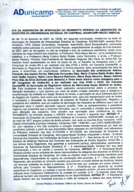 Ata de Assembleia Geral Extraordinária de 14-02-2007