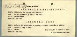 Boletim sem número de 05-09-1985