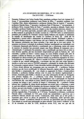 Ata de Reunião da Diretoria  número 19 / 1995-1996 em 24/11/1995 às 15:00.