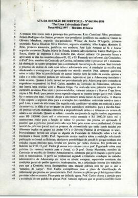Ata de Reunião da Diretoria número 04 / 1996-1998 em 03/02/1997 às 15:00.