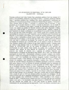 Ata de Reunião da Diretoria  número 9 / 1995-1996 em 28/07/1995 às 10:00.