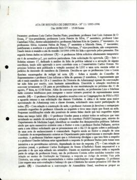 Ata de Reunião da Diretoria  número 11 / 1995-1996 em 18/08/1995 às 15:00.