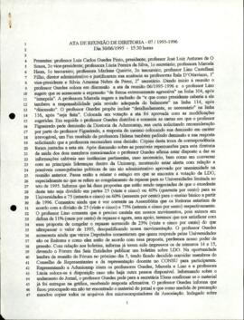 Ata de Reunião da Diretoria  número 7 / 1995-1996 em 30/06/1995 às 15:30.