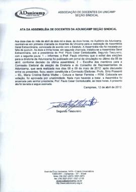 Ata de Assembleia Geral Extraordinária de 12-04-2012