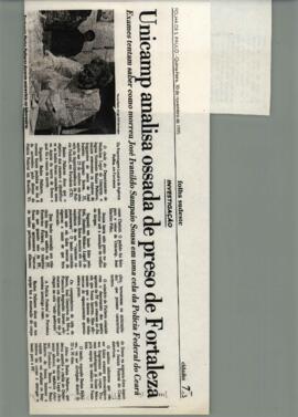 Recorte de artigo do jornal Folha de S. Paulo