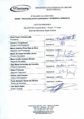 Ata de Reunião da Diretoria 2012-2014 em 04/07/2013 às 17:00.