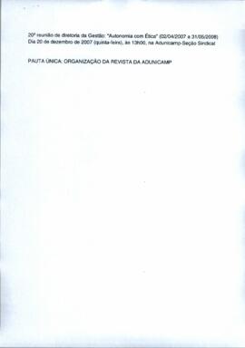 Ata de Reunião da Diretoria 2007-2008 em 20/12/2007 às 13:00.