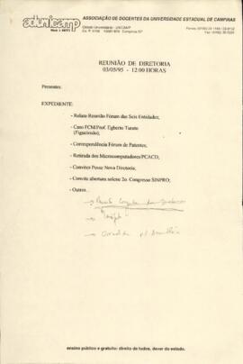 Ata de Reunião da Diretoria  em 03/05/1995 às 12:00.