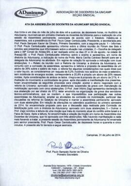 Ata de Assembleia Geral de 31-07-2014