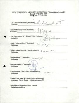 Ata de Reunião da Diretoria  número 13 / 1995-1996 em 05/09/1995 às 13:00.