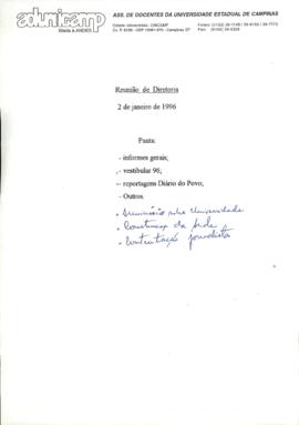 Ata de Reunião da Diretoria  número 23 / 1995-1996 em 02/01/1996 às 10:00.