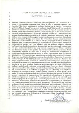 Ata de Reunião da Diretoria  número 18 / 1995-1996 em 17/11/1995 às 14:30.