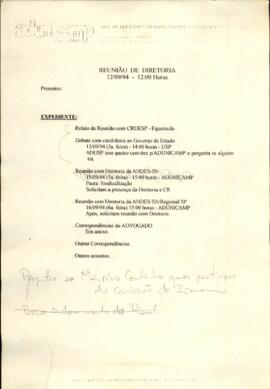 Ata de Reunião da Diretoria em 12/09/1994 às 12:00.