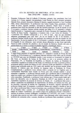 Ata de Reunião da Diretoria  número 26 / 1995-1996 em 29/02/1996 às 14:00.