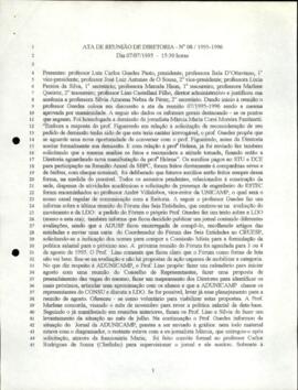 Ata de Reunião da Diretoria  número 8 / 1995-1996 em 07/07/1995 às 15:30.