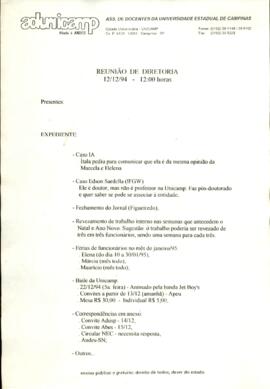 Ata de Reunião da Diretoria em 12/12/1994 às 12:00.