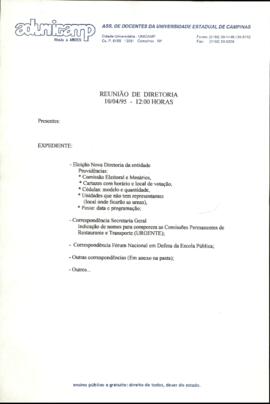 Ata de Reunião da Diretoria  em 10/04/1995 às 12:00.
