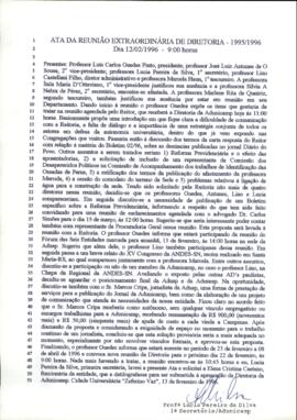 Ata de Reunião Extraordinária da Diretoria  em 12/02/1996 às 09:00.