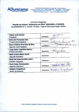 Ata de Reunião da Diretoria 2007-2008 em 28/05/2008 às 14:00.