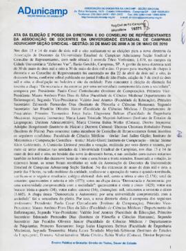 Ata de Eleição e Posse da Vigésima Segunda Diretoria e Conselho de Representantes (gestão 2008 a ...