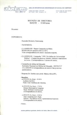 Ata de Reunião da Diretoria  em 06/03/1995 às 12:00.