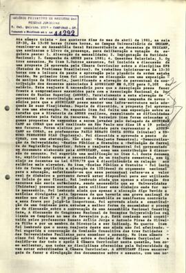 Ata 30 de Assembleia Geral Extraordinária de 14-04-1981