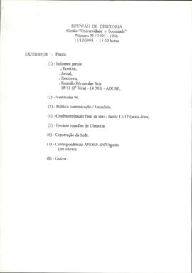 Ata de Reunião da Diretoria  número 21 / 1995-1996 em 11/12/1995 às 15:00.