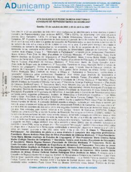 Ata de Eleição e Posse da Vigésima Diretoria e Conselho de Representantes (gestão 2005 a 2007).