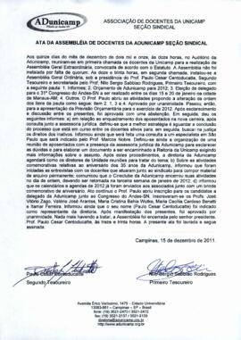 Ata de Assembleia Geral Ordinária de 15-12-2011