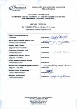 Ata de Reunião da Diretoria 2008-2010 em 10/08/2009 às 09:00.