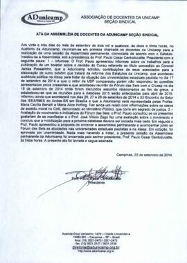 Ata de Assembleia Geral de 23-09-2014